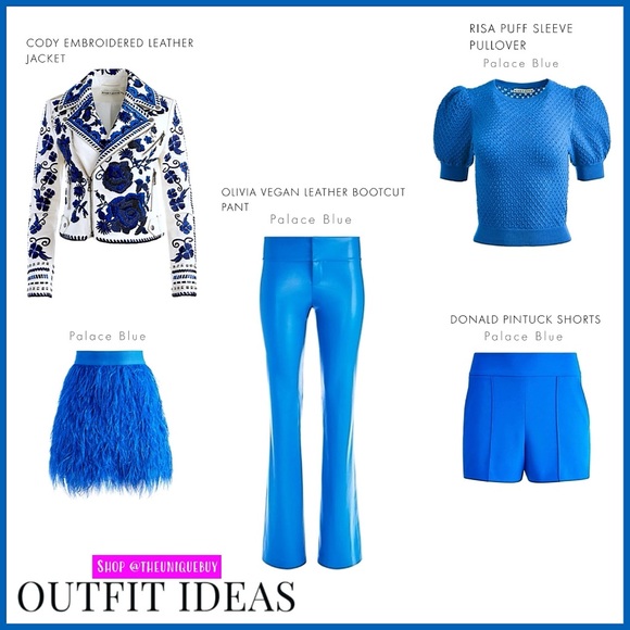 Alice + Olivia Cody Embroidered Floral Embellished Leather Moto Jacket - Picture 9 of 17